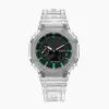 ساعة Iced Out Watch Men Sports Sports Quartz Digital Watch LED قابلة للفصل الجمعية الكاملة ، فقد أدت الوظيفة العالمية إلى GRAY CLEAR