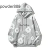 Pure katoenen hoodie met driedimensionale schuimgedrukte geborduurde letters op Kapok Mens en dameshophop jassen