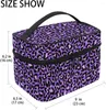 Storage Bags Makeup Neon Purple And Pink Leopard Travel Organizer Bag Case Cosmetic Toiletry For Girl Women Ladies