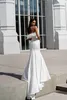 Furs Simple White Mermaid Wedding Dresses Backless Bridal Gowns Elegant Sweep Train Reception Party Dress Robes de Mariee YD