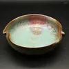 Decorative Figurines Chinese Song Kiln Jun Celadon Porcelain Peach Shape Brush Washer Bowl 5.5 Inch