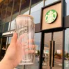 Bouteille d'eau Le dernier Starbucks de 10oz Starbucks Double Glass Coffee Tasse de couverture en bois massif Imprimé avec une personnalisation du logo L48