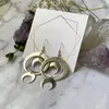 Boucles d'oreilles en peluche Boho Witchy Crescent Moon Drop phase géométrique Hippie déclaration bijoux Punk Fashion Magnifique femme cadeau