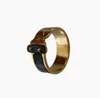 2021 Высококачественное экстравагантное кожаное кольцо кожа золото серебряные цвета розы цветов из нержавеющей стали кольца модные женщины -дизайнер JE4159916