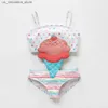 One-Pieces Girls swimsuit one-piece swimsuit 12-7T girls sleeveless swimsuit mermaid childrens swimsuit summer swimsuit Q240418