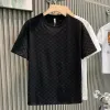 Mode lyxiga jacquard casual polo skjorta sommaren 2024 Ny andningsbar ungdom smal lapel kort hylsa t-shirt män