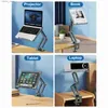 Andra datorkomponenter OatsBASF Laptop Stand Clamp Tablet Hightening Support Holder Book Bracket Desktop Bed Lazy Stand 360Rotating Reading Stand Y240418
