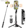 Selfie Monopods Selfie Stick with Upgraded Tripod Selfie Stick with 2 Fill Light Extra Long 44.9 inch Phone Tripod with Detachable Remote Y240418