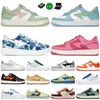 Designer Low Mens Casual Shoes Star SK8 STAS Color Camo Staesi Combo Bathing Pink Patent Trainers Leather Apes Green Black White Women Sneakers