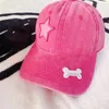 Ball Caps Cotton Trucker Hat Vintage Baseball Y2K Roze/blauw verstelbare papa-hat voor meisjes vrouwen zacht buitenshuis