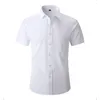 Camisas casuales para hombres manga sólida de manga corta camisa blanca blanca de EE. UU. SALA S-XL