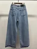 Frauen Jeans Frühling Sommer Frauen losen hohe Taille Wide Bein Schatten Hem Denim Hosen Hosen