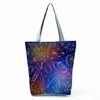 Shoulder Bags Moon Cartoon Printed Handbags Reusable Shopping Bag Yellow Tote High Capacity Women Travel Beach Star Storage