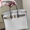 Designer feito à mão 7a bolsas de bolsa de bolsa genuína de couro genuíno a mão francesa original Chete de gorjas brancas elefante de elefante cinza leathernox7