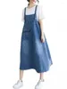 Lässige Kleider Koreanische Version Retro Denim Armband Kleid Frau Sommer 2024 Lose Saum Mitte Länge Jeans insgesamt Vestido K610
