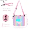 Bento Boxes Lunch Bag Rainbow Loving Heart Laser Portable Large Bento Pouch for Children Girl Thermal Isolated Cooler Shoulder Picnic Box L49