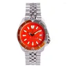 Wristwatches Tandorio Orange SKX Mod Mechanical Watch Men Japan NH36 Movt 120clicks Bezel 3.8 Crown Alloy Insert Luminous Calendar Date