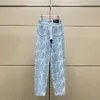 Jeans femininos Primavera e verão do velho algodão estamncos de estrela lavada Cintura alta para Women2024korean FashionLeisure Straight Femme calças