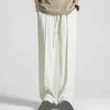 Pantalon de pantalon pour hommes pantalons de gym en ligne de glace en vrac en soie à séchage rapide pantalon avec des poches latérales de taille à cordon