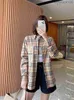 Fashion Luxury Buurberlyes Clothes for Women Men Solid Color Patchwork Plaid Cuffs Long Sleeved Shirt Mens Womens Outerwear with Brand Original Logo