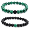 Charmarmband ZG -armband för par Europeiska och Amerika Trending Products 8mm Dumb Black Frosted Malachite Lovers Bangle Jewelry