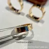 High End Designer jewelry rings for womens Carter Love Ring Wide and Narrow Full body V Gold CNC Sculpture Full Nail Single Diamond Couple Style for Women