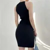 Basic Casual Dresses Chic Fashion Sexy Package Hips Bandage Gebreide zomerjurk Women Slim Elastic Bodycon Mini Dress Party Outfits Vestido