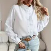 Damenblusen Vintage Stripe Print Shirt Summer Reffule Shirts und lockere, lässige, braunte Sonnenschutzmittel lange Ärmel