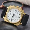 Bell et Ross New Bell Watches Global Limited Edition en acier inoxydable Chronograph Ross Luxury Date Fashion Casual Quartz Mens Watch BN01 Haute qualité