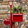 Decorative Flowers 39.37 Inch/ 31.5 Inch Christmas Mailbox Wreath With Wintry Berries Mail Box Garland Artificial Rattan And Red