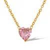 Chains OUDIANYA JEWELRY XL90 Fashion Zirconia Peach Heart Pendant Necklace Collar Chain Micro