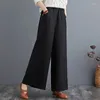 Vêtements ethniques 2024 femmes pantalon de lin en coton décontracté plus taille haute taille femelle gris gris élégant streetwear large pantalon lâche