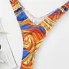 Women's Swimwear Sexy Print Bikini Bandage Rings High Cut Swimsuit One-Piece Micro Monokini Women Beach Outfit Bikinis Bathing Suit