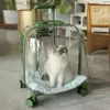 고양이 캐리어 상자 주택 PC 재료 고양이 cat clear space capsule out pet trolley case 휴대용 배낭 용량 고양이 풀로드 작은 동물 ba l49