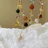 Strand kinesisk stil charmarmband uppsättning för kvinnor färgglada kristallpärlor kedja armband kvinnlig handgjorda modeflickor smycken gåvor