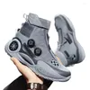 Casual Shoes High Top Knob Absorption Versatile Running Fashionable And Trendy Men's Sports Couple's