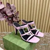 Designer di design alla moda Slifori da donna Sandals High Heel Sandals Casual Cinta DECORAZIONI DI METALLA DI METALLA