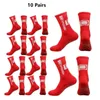 10 paires pour hommes pour femmes non glissées en silicone au fond de football de football rembourré pour le football de basket-ball de basket-ball 240416