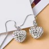 Boucles d'oreilles en peluche coeur de mode pour les femmes 925 bijoux en argent avec zircon accessoires de pierre de pierre de pierre