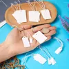 Jewelry Pouches 300pcs Paper Price Tag 6 Style Rectangle Elastic Cord White Blank Label Display Card Package Hang 7-10.8cm