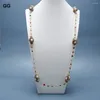 Подвесные ожерелья GG 39 "натуральный белый жемчужный кристалл CZ