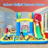 Baralir Inflatable Bounce House with Water Slide and Large Splash Pool Bouncy Water Park with Surprise Dump Bucket Water 240403