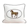 Pillow Pillowcase Modern Light Luxury Embroidery Horse Racing Backrest European Italian French Style Cushion Cover Without inner