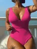 Kobiety stroje kąpielowe Deep v One Piece Swimsuit Kobiet 2024 Push Up Szybkość kąpielowa Kobieta Seksowna letnia odzież plażowa Swim do kąpieli Mikro koreańskie monokini