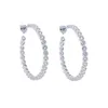 2024 Fashion Big Large Hoop Earrings Full Round Cut Micro Pave Bling Cz Ice Out Earrings for Women 30mm Hoops Jewelry