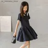 Girl's Dresses 2023 European teens Girls clothes long t-Shirt Dress Irregular Ruffles half Sleeve princess Dresses New 5 6 7 8 9 10 11 12 year Q240418