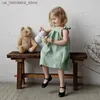 Vestidos de menina crianças garotas vestido de linho 2022 verão nova mangas literárias de pétal