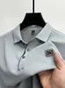 Polo's High End Summer Ice Silk Polo-shirt voor heren Korte mouwen Ademfortabel Comfortabel T-shirt Fashion Gedrukte Casual Top