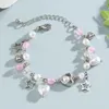 Bracelets de liaison punk harajuku metal pentagram étoile bracelet pour femmes egirl vintage perle perle bijourie esthétique accessoires y2k