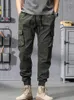 Men's Pants Workwear For Men In Spring And Autumn Thin Loose Oversized With Leg Ties Multiple Pockets